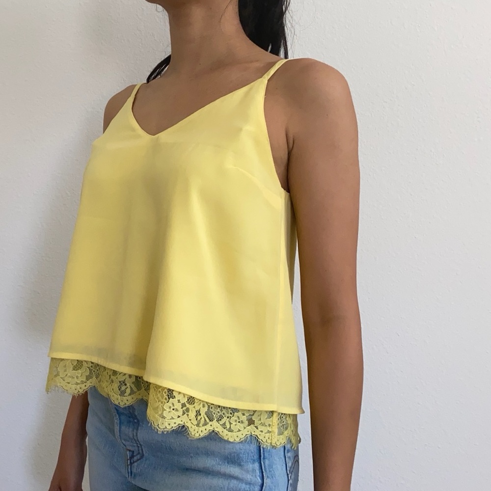Yellow Abercrombie Lace Tank